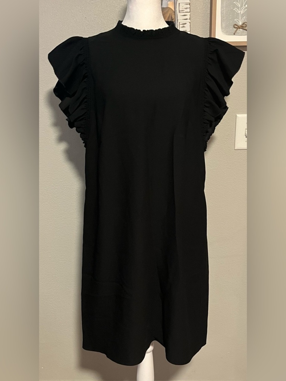 Kate Spade Black Ruffle Sleeve Women's Mini Dress High Neck New various sizes